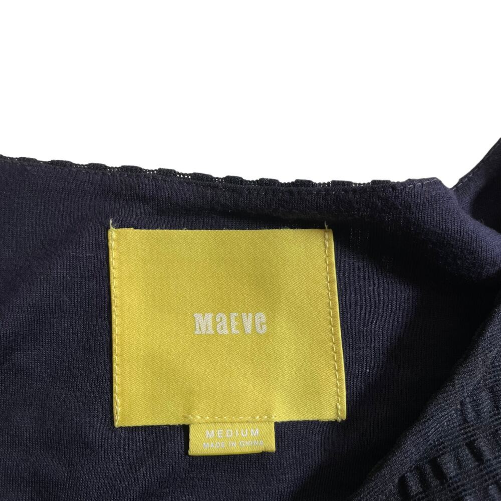 Anthropologie Maeve Seersucker Textured Short Sleeve Dress Blue M Minimalist - Picture 9 of 11